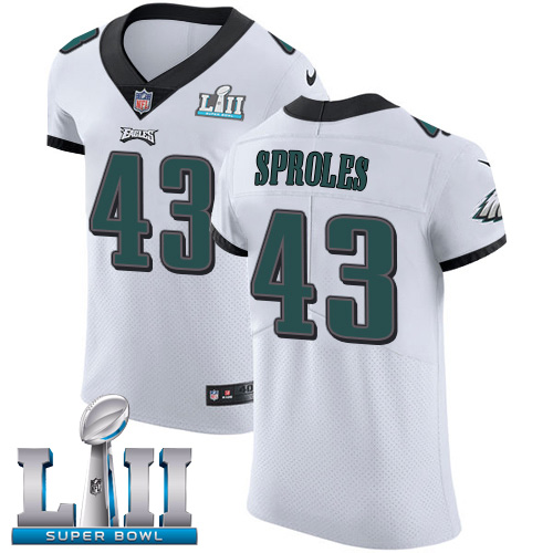 Nike Eagles #43 Darren Sproles White Super Bowl LII Men's Stitched NFL Vapor Untouchable Elite Jersey